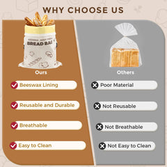 YARRAMATE Beeswax Food Storage Bread Bags