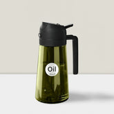 2-in-1 Oil Sprayer Bottle – 16oz Glass Olive Oil Dispenser for Cooking, Salad & Grill (Dark Green)
