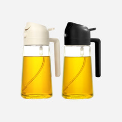 glass oil jar 2 in 1 Oil Spray Bottle 16oz/470ml Oil Dispenser for Air Fryer, BBQ, Salad