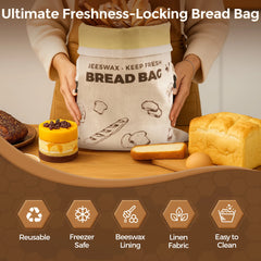YARRAMATE Beeswax Food Storage Bread Bags