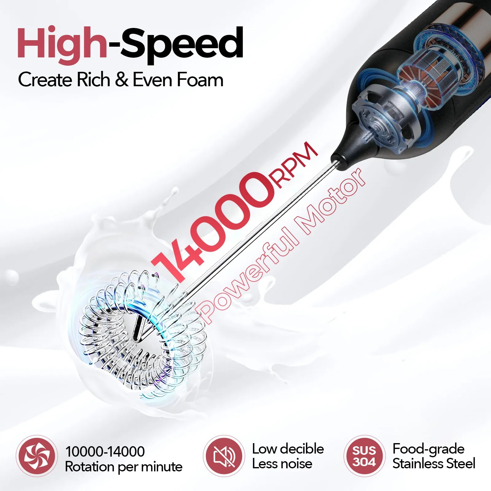 14000rpm milk frother