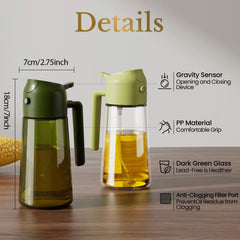highlighting the specifications of the Yarramate oil dispenser bottles