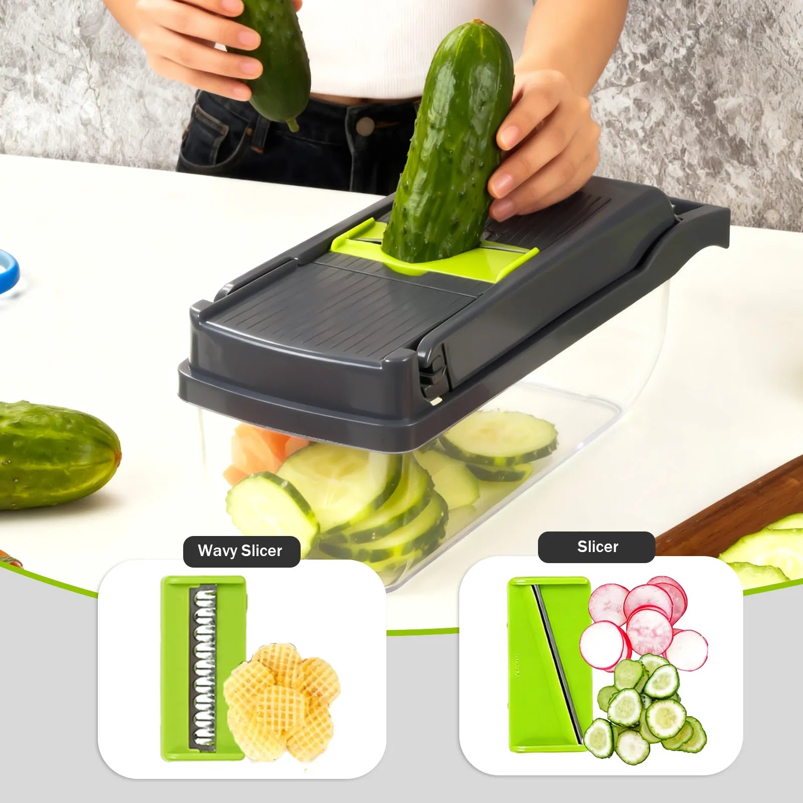 Multifunctional Vegetable Chopper with Container