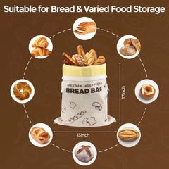 YARRAMATE Beeswax Food Storage Bread Bags