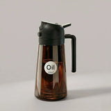 2-in-1 Ölsprühflasche – 473 ml Glas-Olivenölspender zum Kochen, für Salate und zum Grillen (Dunkelbraun)