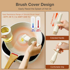 Glass Oil Dispenser Bottle with Silicone Food Grade Brush
