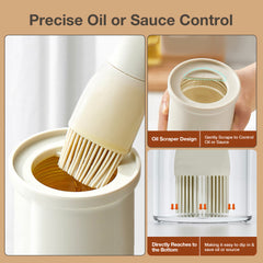 Glass Oil Dispenser Bottle with Silicone Food Grade Brush