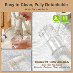 Glass Oil Dispenser Bottle with Silicone Food Grade Brush