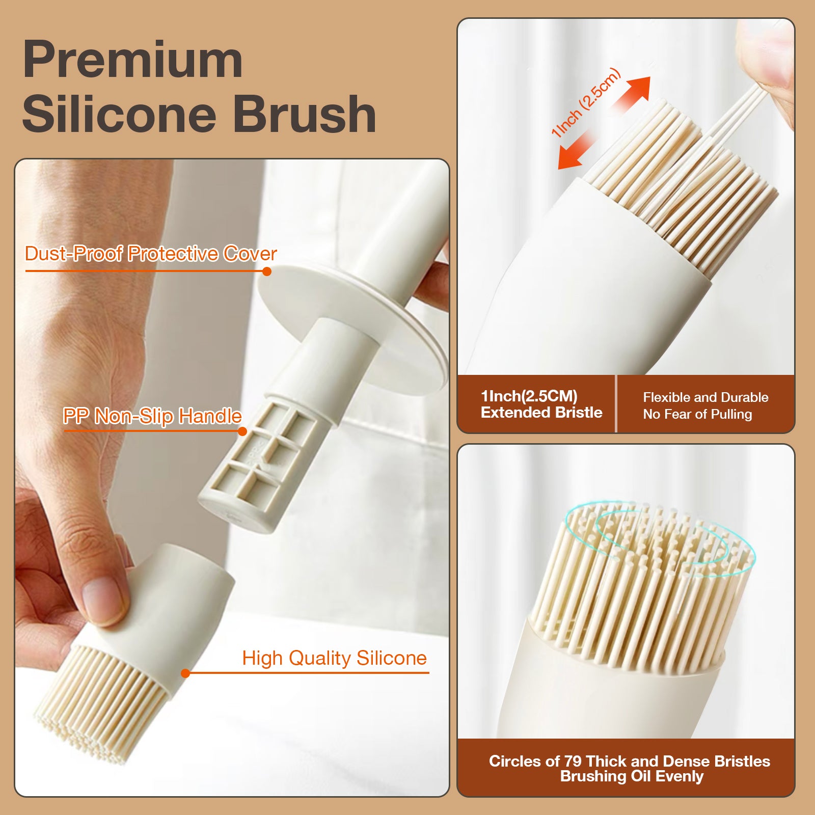 Glass Oil Dispenser Bottle with Silicone Food Grade Brush