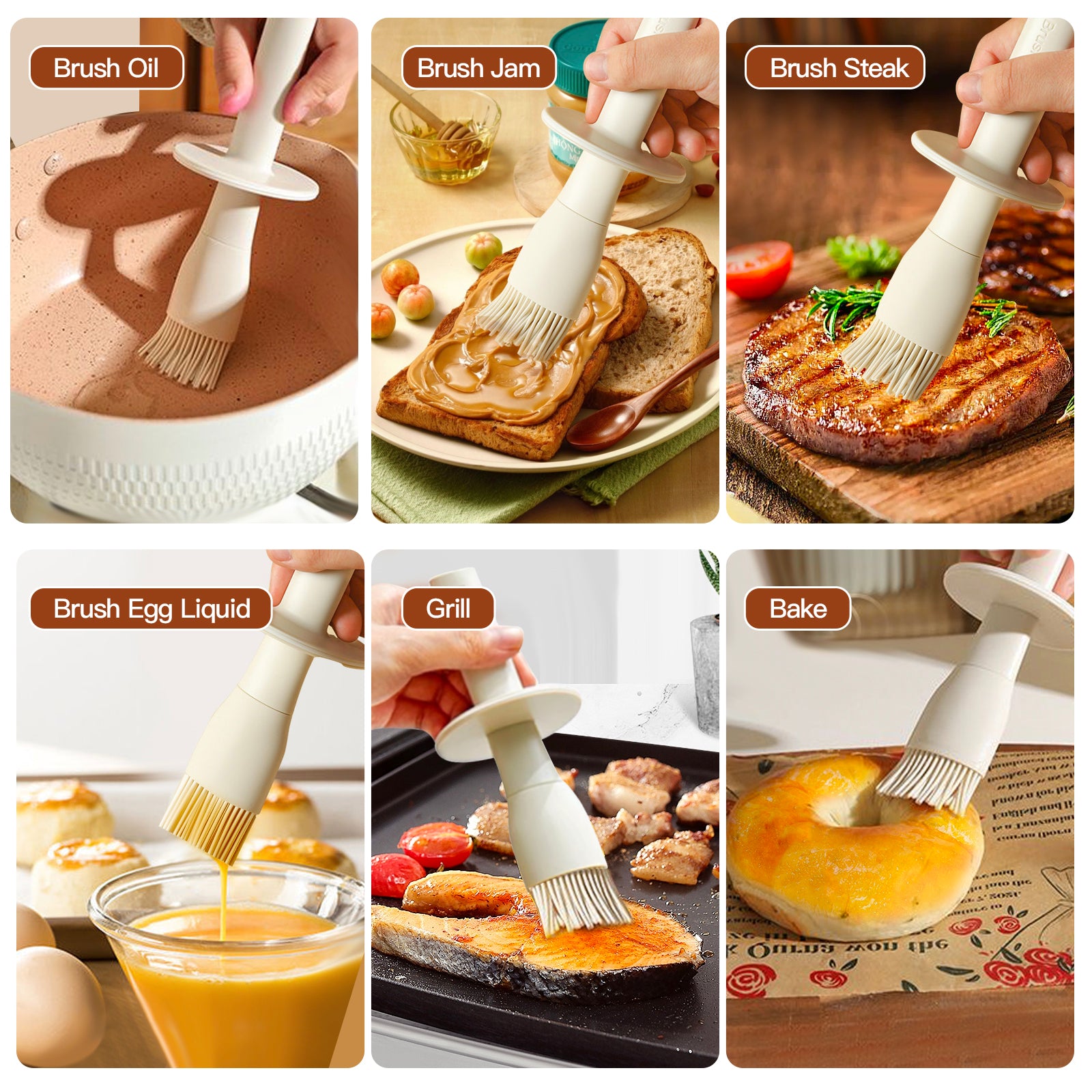 Glass Oil Dispenser Bottle with Silicone Food Grade Brush