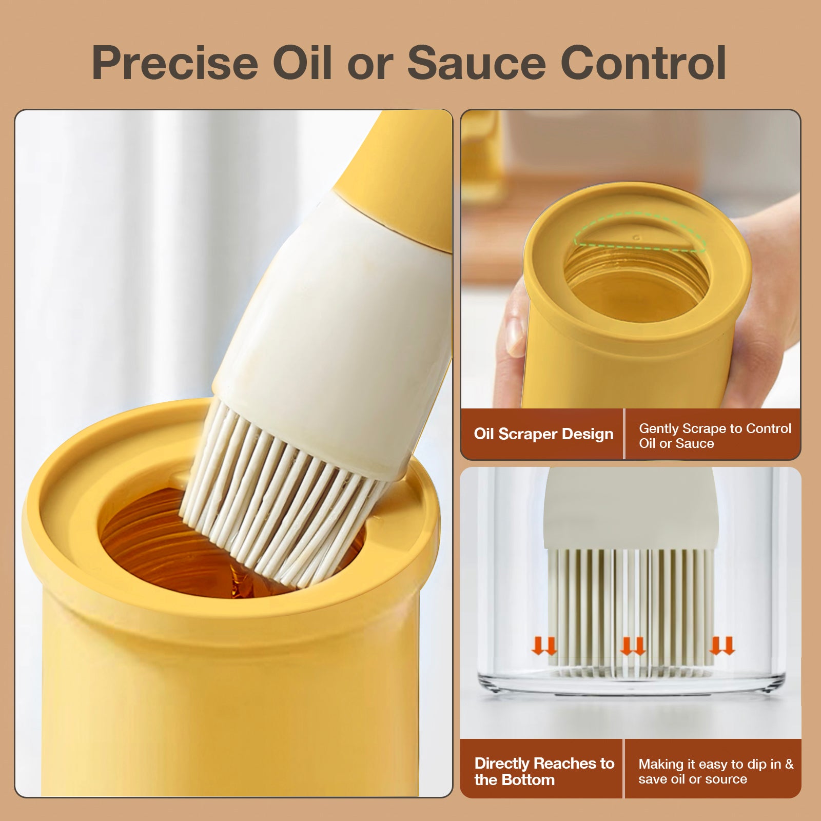 Easy to Use Glass Oil Dispenser Bottle yellow