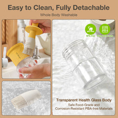 Easy to Use Glass Oil Dispenser Bottle yellow