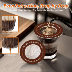 Disposable Coffee Filters, UFO-Shaped Paper Coffee Filters for Pour Over, Drip Coffee Filters for Coffee & Tea, Travel Coffee Filters for Camping, Home, Office