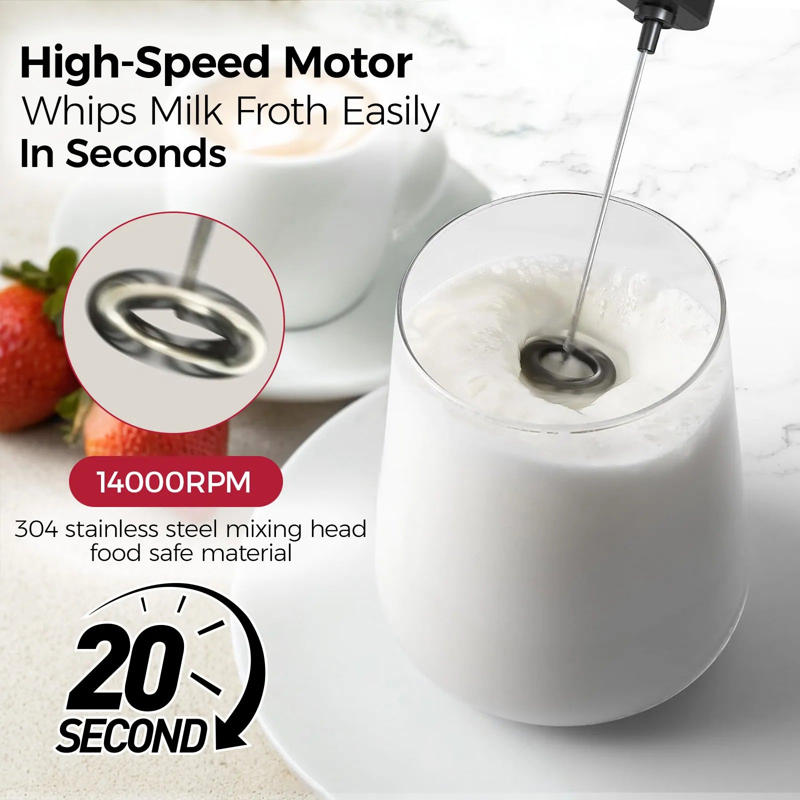 high speed motor milk frother