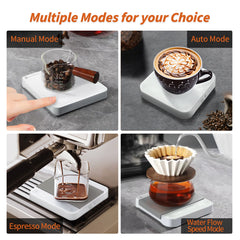 Carrottimes Rechargeable Mini Coffee Scale with Timer, 2kg/0.1g Espresso Scale with Silicone Mat, Digital Food Scales for Kitchen, Pour-Over Coffee, Espresso