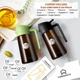 Multifunctional 2 in 1 Glass Oil Sprayer Bottle with UV protection 16oz/470ml Dark Brown (Black)