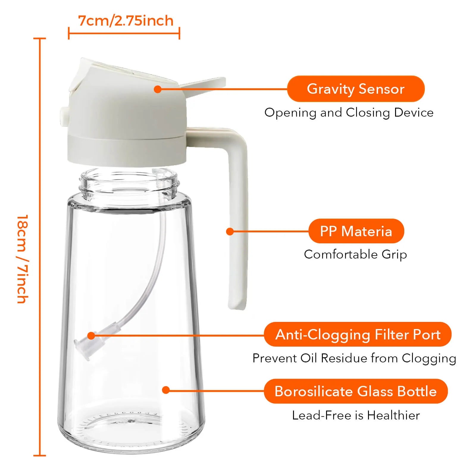 hot selling 2 in 1 Oil Sprayer Bottle White