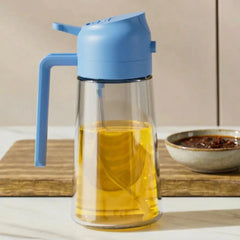 2-in-1 Glass Oil Sprayer Bottle – 16oz Olive Oil Dispenser for Cooking & Salad