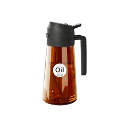 2 in 1 Oil Sprayer Bottle Dispenser, 16oz Glass Olive Oil Sprayer, Cooking Oil Sprayer Bottle for Kitchen Salad, Grill, BBQ, Dark Brown (Sticker Included)