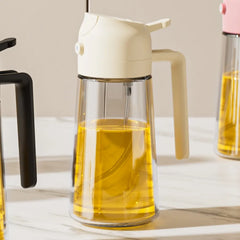 2-in-1 Glass Oil Sprayer Bottle – 16oz Olive Oil Dispenser for Cooking & Salad