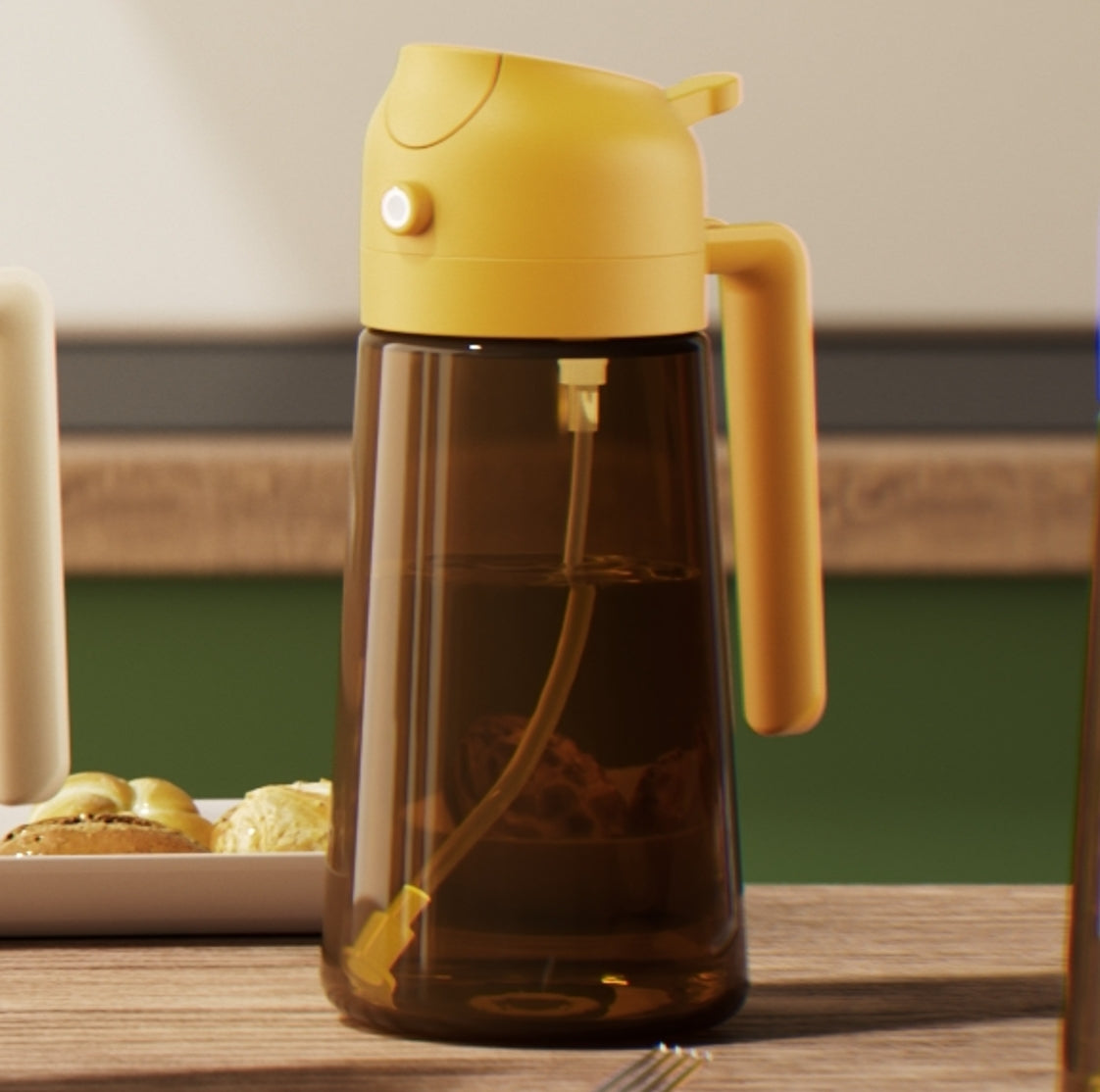 dark glass oil sprayer orange