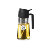 YARRAMTE 2 in 1 Oil Sprayer Bottle Dispenser 16oz/470ml Glass Olive Oil Sprayer Cooking Oil Sprayer Bottle for Kitchen Salad, Grill, BBQ (With Stickers)
