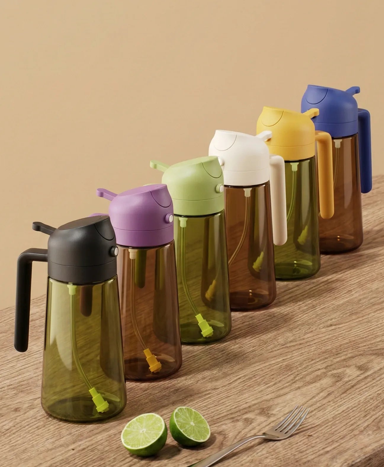 Kitchen bundle set including oil sprayer and milk frother essentials