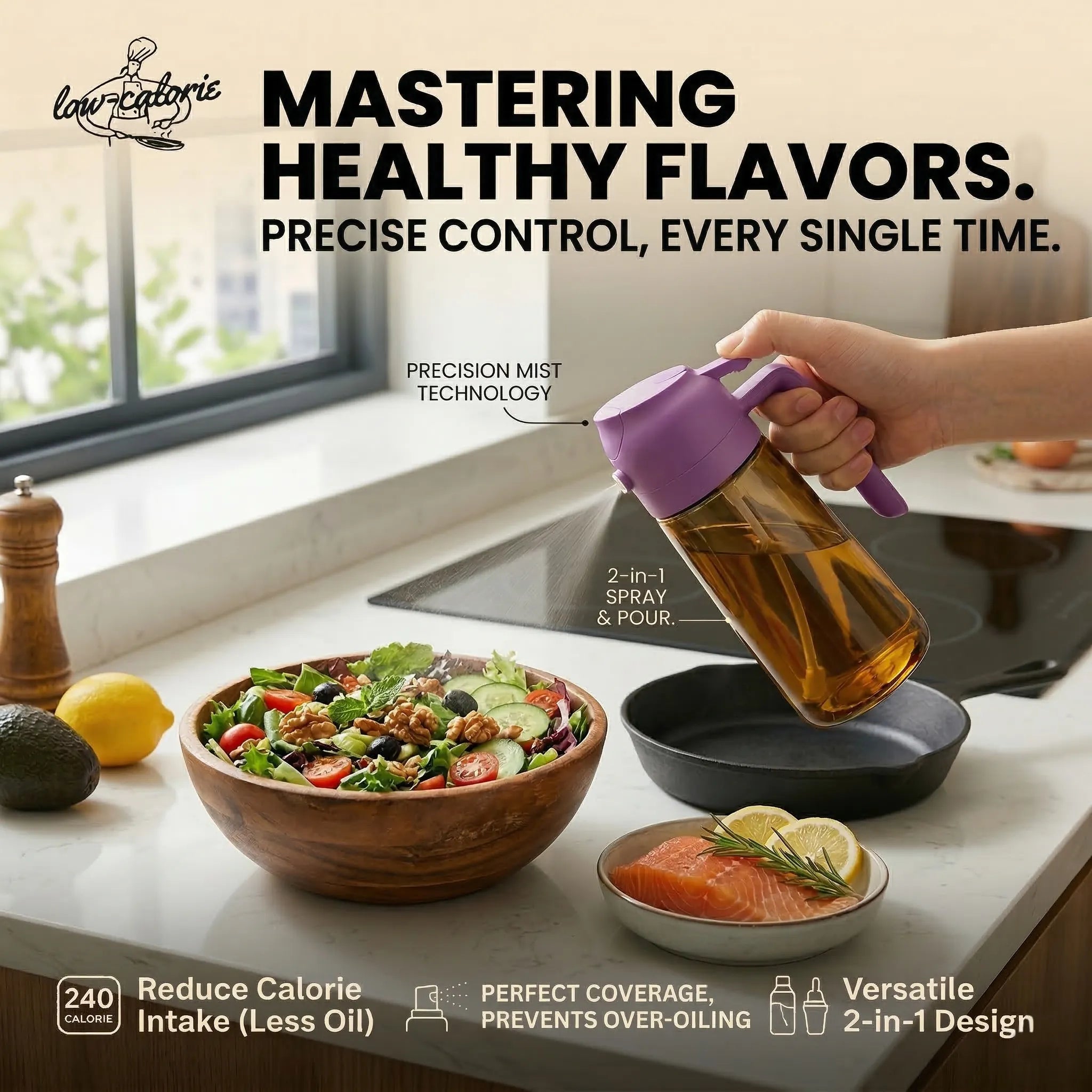 yarramate 2 in 1 oil sprayer - perfect coverage, prevents over-oiling