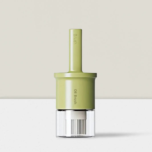 Glass Oil Dispenser Bottle – 10oz with Food-Grade Silicone Brush (Green)