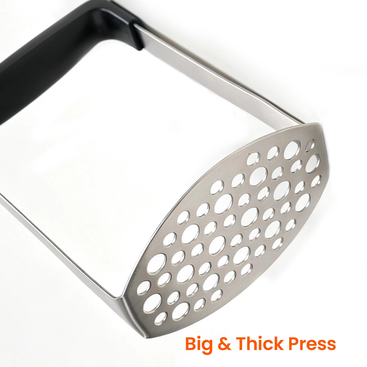 Oval perforated stainless steel mashing plate