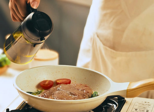 Spray olive oil into the pan