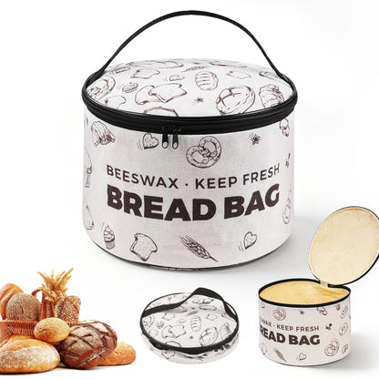 Reusable Beeswax Bread Box with Zippered Lid