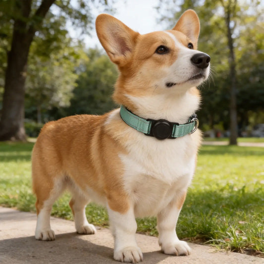 Reflective AirTag Dog Collar with Waterproof Holder
