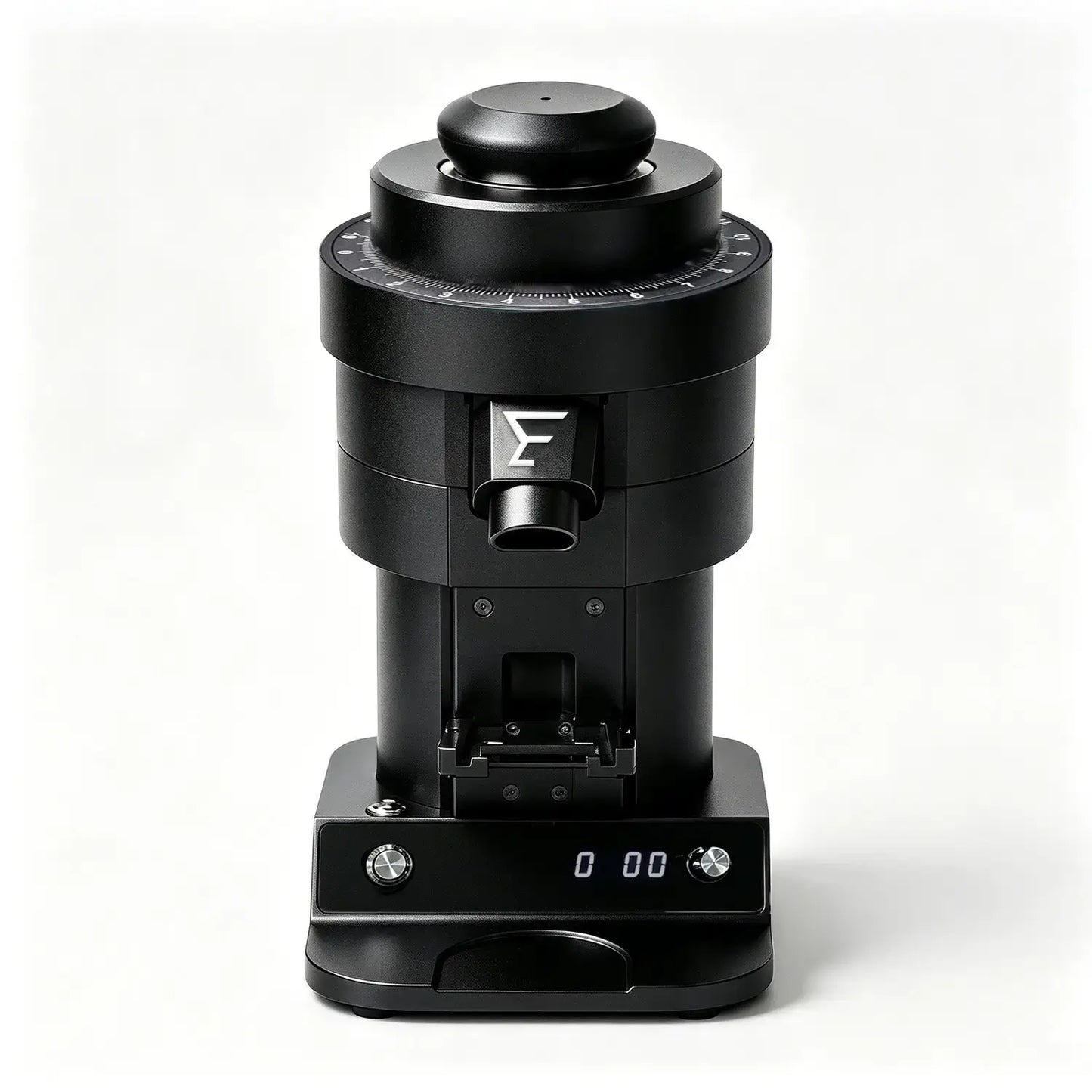 Black 120mm Burr Coffee Grinder Front View