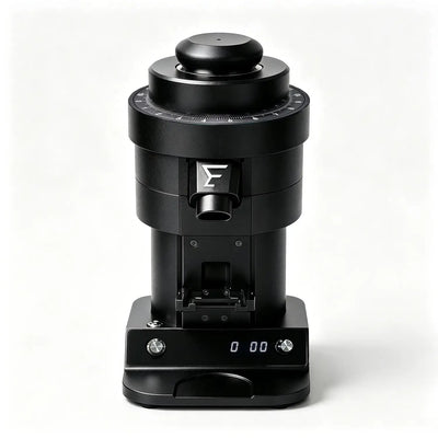 Black 120mm Burr Coffee Grinder Front View