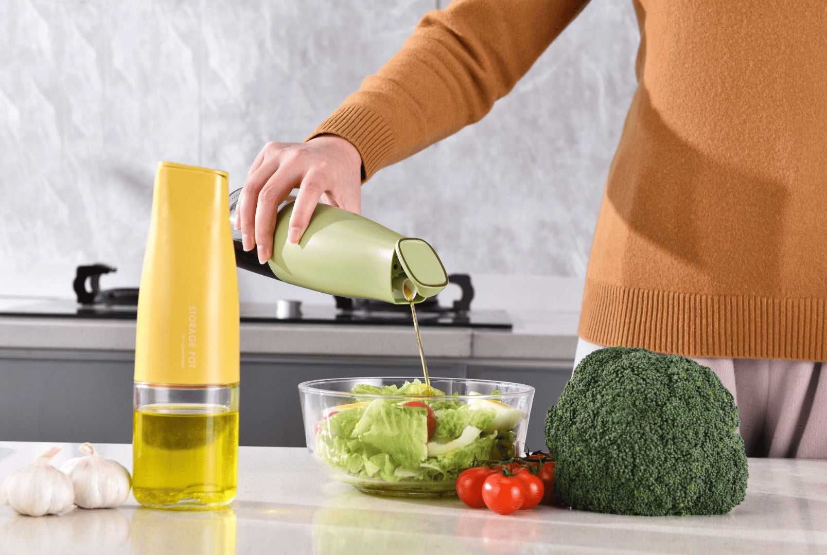 dark glass olive oil dispenser