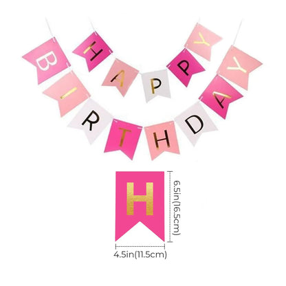 Pre Strung Glitter Happy Birthday Garland, Hanging Letter Party Banner
