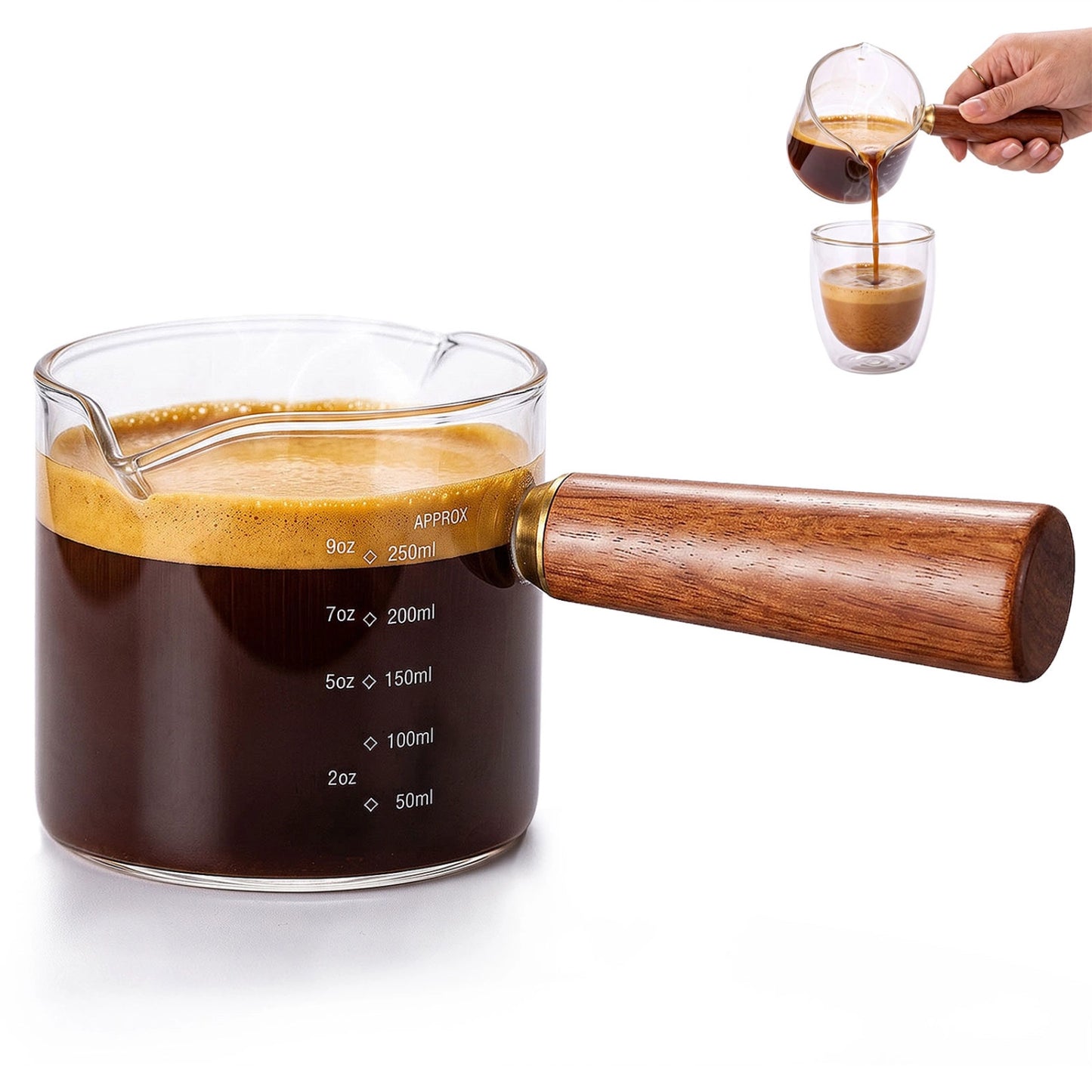 250ml Glass Measuring Cup with Dual Spout