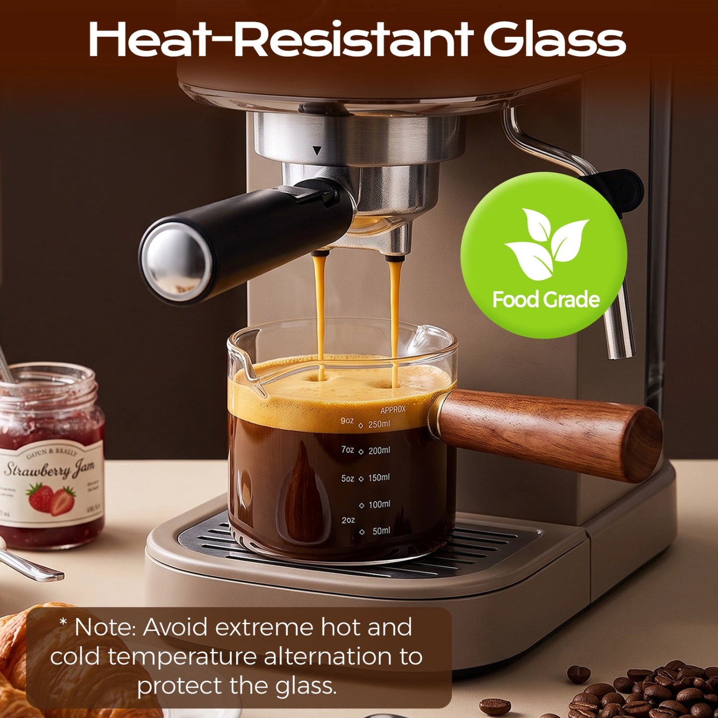 250ml Glass Measuring Cup with Dual Spout