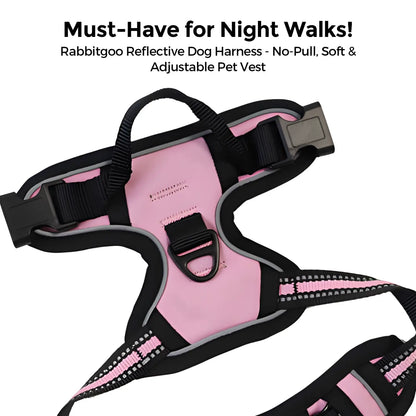 No Pull Dog Harness, Reflective Adjustable Vest with Front Clip & Control Handle