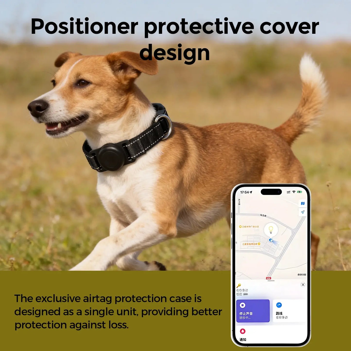 Reflective AirTag Dog Collar with Waterproof Holder