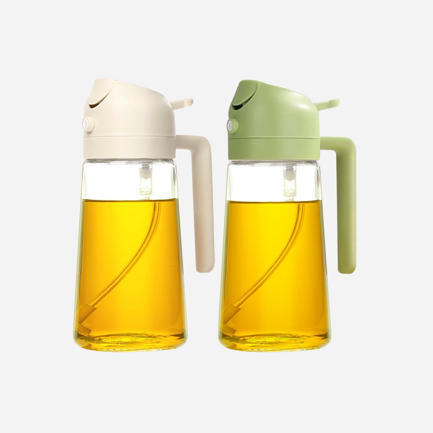 glass oil jar 2 in 1 Oil Spray Bottle 16oz/470ml Oil Dispenser for Air Fryer, BBQ, Salad