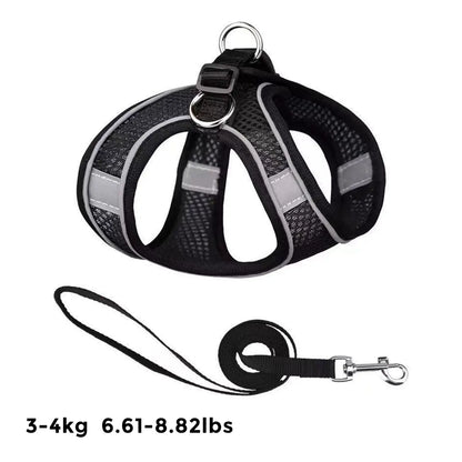 Adjustable Double Mesh Dog Harness, Soft No Pull No Choke Vest Small Medium Dogs