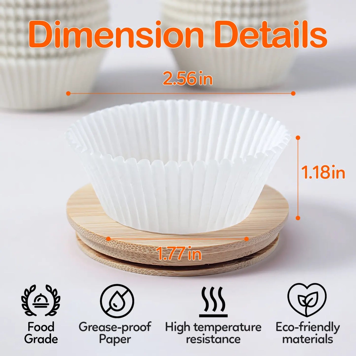100-Pack Standard Cupcake Liners, Nonstick Baking Cups