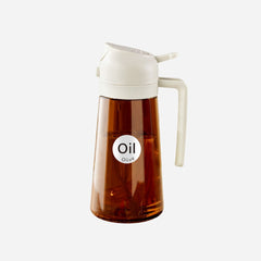 Multifunctional 2 in 1 Glass Oil Sprayer Bottle with UV protection 16oz/470ml Dark Brown (white)