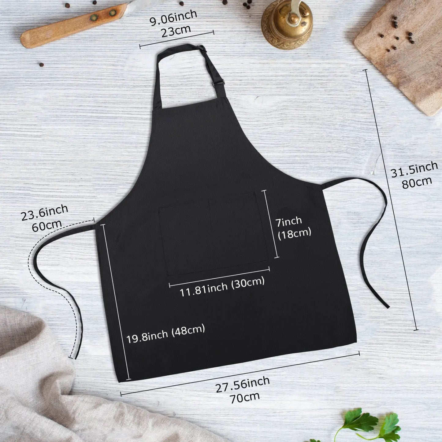 Water Resistant Cooking Apron with 2 Pockets, Adjustable Kitchen BBQ Craft Apron