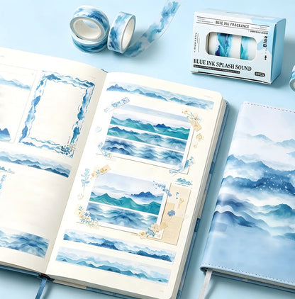 Skinny Washi Tape Set, 6 Designs Decorative Masking Tape for Journal DIY Crafts