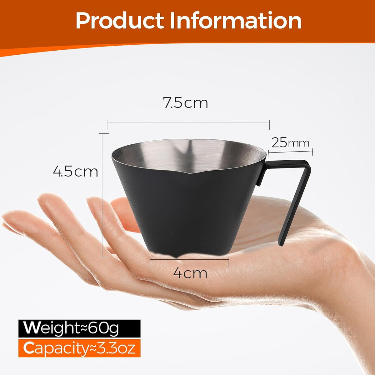 Stainless Steel Espresso Shot Cups with Spout - 2/4/10 Pack