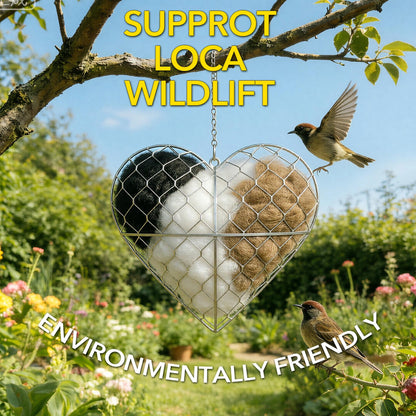 Handmade Alpaca Fiber Heart Bird Nesting Holder, Outdoor Garden Wild Bird Supply