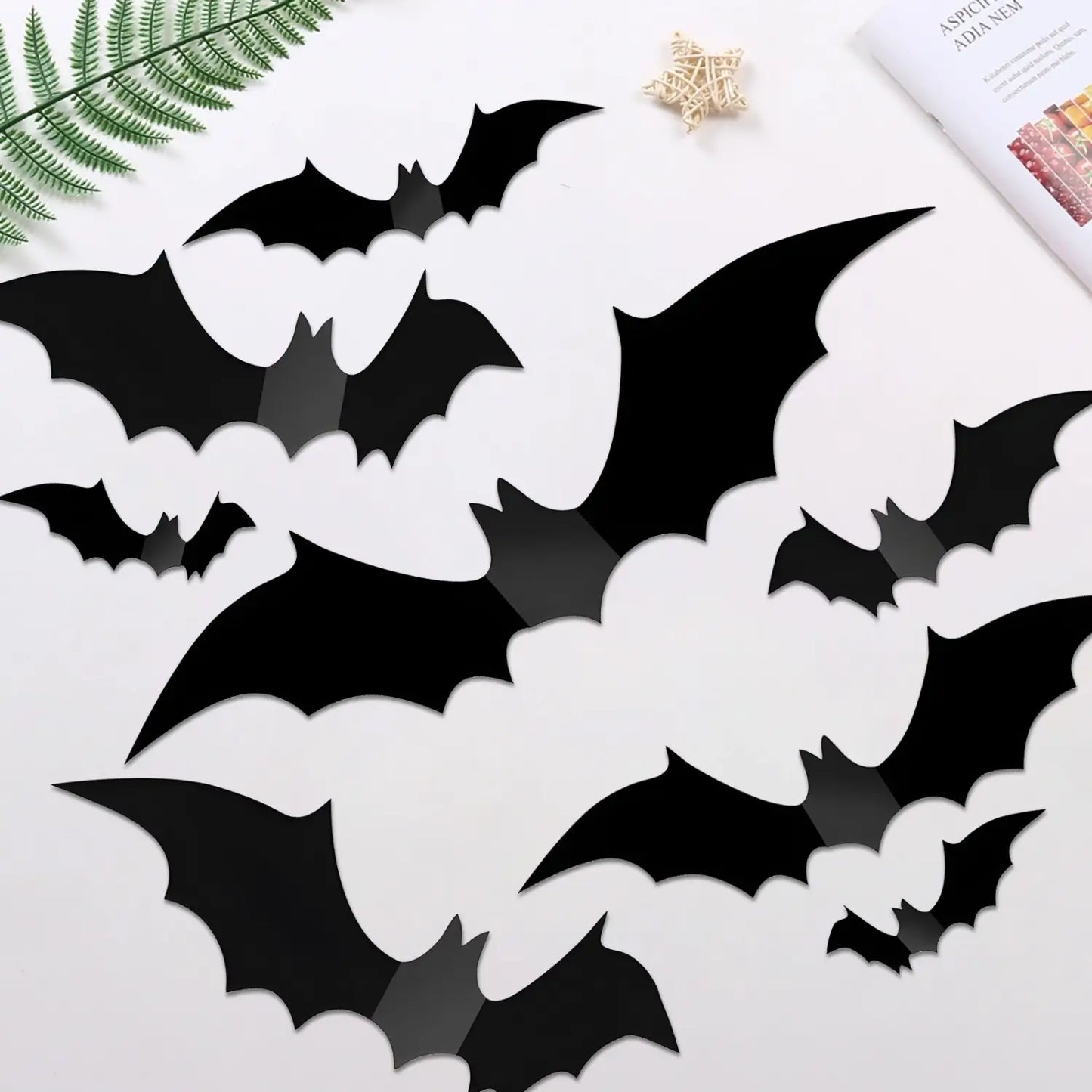 12PCS 3D Halloween Bat Wall Stickers